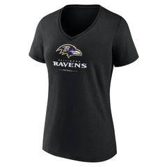 Baltimore Ravens Women's Logo Team Lockup V-Neck T-Shirt - Black online