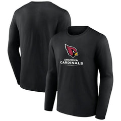 Arizona Cardinals Logo Team Lockup Long Sleeve T-Shirt - Black on sale