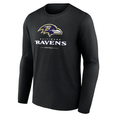 Baltimore Ravens Logo Team Lockup Long Sleeve T-Shirt - Black discount