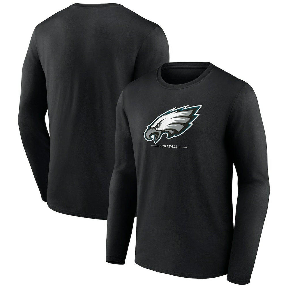 Philadelphia Eagles Logo Team Lockup Long Sleeve T-Shirt - Black cheap