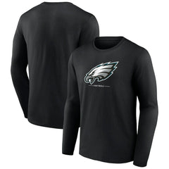 Philadelphia Eagles Logo Team Lockup Long Sleeve T-Shirt - Black cheap