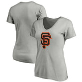San Francisco Giants Women's Official Logo V-Neck T-Shirt Gray
