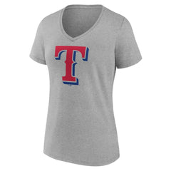 Texas Rangers Women's Official Logo V-Neck T-Shirt Gray