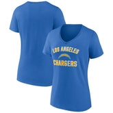 Los Angeles Chargers Women's Victory Arch Team V-Neck T-Shirt - Powder Blue discount