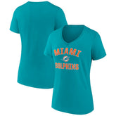 Miami Dolphins Women's Victory Arch Team V-Neck T-Shirt - Aqua for sale