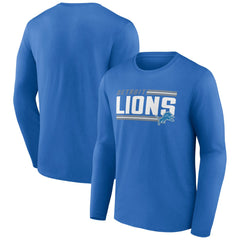 Detroit Lions On Side Stripe Team Long Sleeve T-Shirt - Blue sale