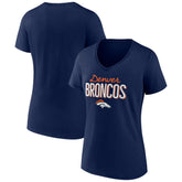 Denver Broncos Women's Nostalgia V-Neck T-Shirt - Navy on sale