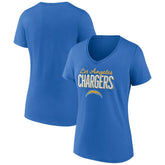 Los Angeles Chargers Women's Nostalgia V-Neck T-Shirt - Powder Blue outlet