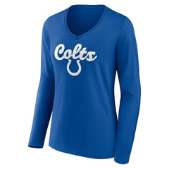 Indianapolis Colts Women's Freehand Team Long Sleeve V-Neck T-Shirt - Royal discount