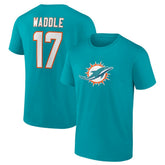 Jaylen Waddle Miami Dolphins Player Icon Name & Number T-Shirt - Aqua cheap