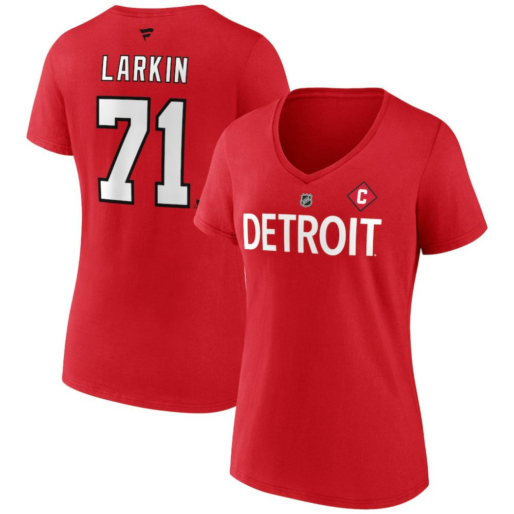 Dylan Larkin Detroit Red Wings Fanatics Women's Special Edition 2.0 Name & Number V-Neck T-Shirt - Red T-shirts
