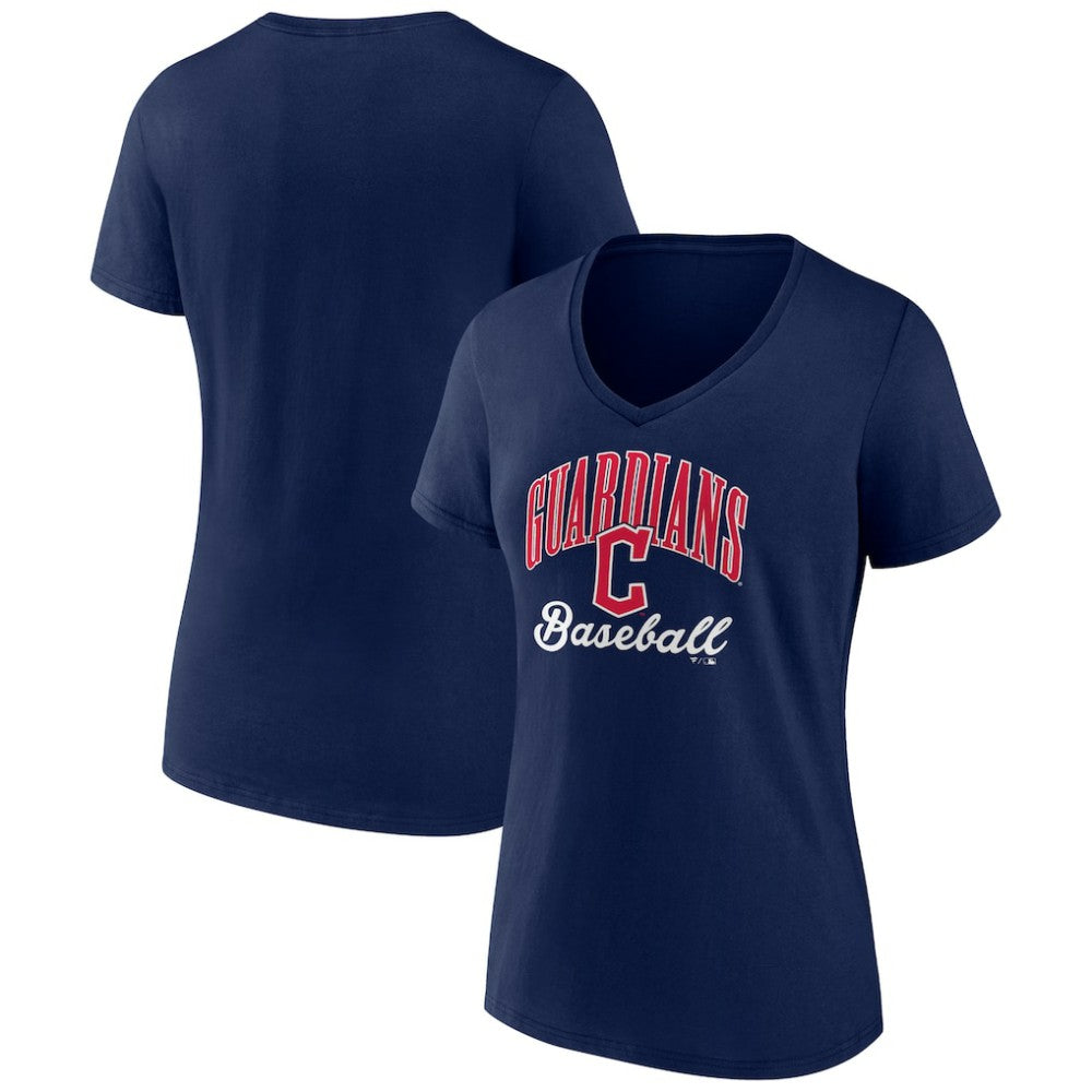 Cleveland Guardians Women's Victory Script Team V-Neck T-Shirt Navy