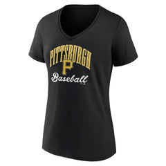 Pittsburgh Pirates Women's Victory Script Team V-Neck T-Shirt Black