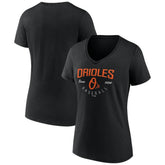 Baltimore Orioles Women's Live For It Team V-Neck T-Shirt Black