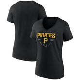 Pittsburgh Pirates Women's Live For It Team V-Neck T-Shirt Black