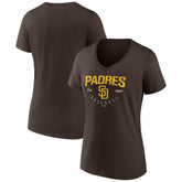 San Diego Padres Women's Live For It Team V-Neck T-Shirt Brown