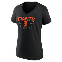 San Francisco Giants Women's Live For It Team V-Neck T-Shirt Black