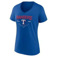 Texas Rangers Women's Live For It Team V-Neck T-Shirt Royal