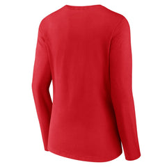 Los Angeles Angels Women's Live For It Long Sleeve Long Sleeve V-Neck T-Shirt Red