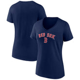 Boston Red Sox Women's Lockup V-Neck T-Shirt Navy