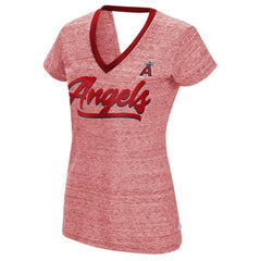 Los Angeles Angels Touch Women's Halftime Back Wrap Top V-Neck T-Shirt Red