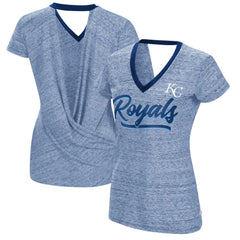 Kansas City Royals Touch Women's Halftime Back Wrap Top V-Neck T-Shirt Royal