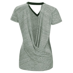 Athletics Touch Women's Halftime Back Wrap Top V-Neck T-Shirt Green