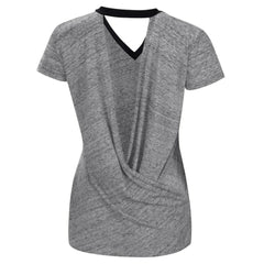 San Francisco Giants Touch Women's Halftime Back Wrap Top V-Neck T-Shirt Black