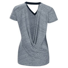 Cleveland Guardians Touch Women's Halftime Back Wrap Top V-Neck T-Shirt Navy