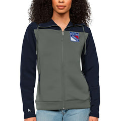 New York Rangers Antigua Women's Protect Full-Zip Hoodie - Navy/Steel Hoodies