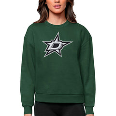 Dallas Stars Antigua Women's Team Logo Victory Crewneck Pullover Sweatshirt - Green Sweatshirts