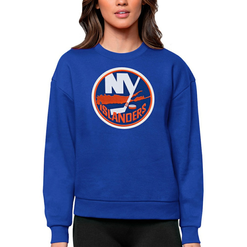 New York Islanders Antigua Women's Team Logo Victory Crewneck Pullover Sweatshirt - Royal Sweatshirts