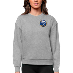 Buffalo Sabres Antigua Women's Victory Crewneck Pullover Sweatshirt - Heather Gray Sweatshirts