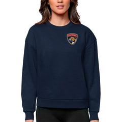 Florida Panthers Antigua Women's Victory Crewneck Pullover Sweatshirt - Navy Sweatshirts