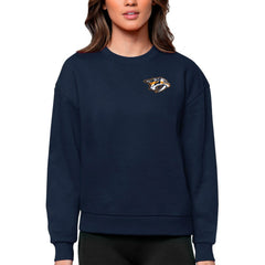 Nashville Predators Antigua Women's Victory Crewneck Pullover Sweatshirt - Navy Sweatshirts