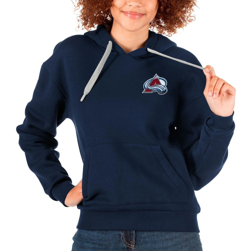 Colorado Avalanche Antigua Women's Victory Pullover Hoodie - Navy Hoodies