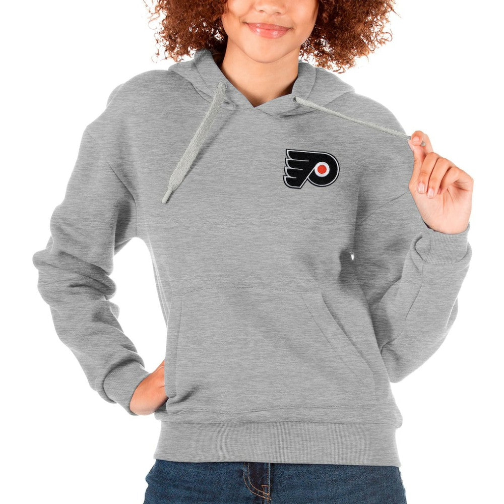 Philadelphia Flyers Antigua Women's Victory Pullover Hoodie - Heather Gray Hoodies