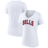 Chicago Bulls Women's Wordmark V-Neck T-Shirt sale - White online