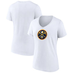 Denver Nuggets Women's Logo V-Neck T-Shirt sale - White discount