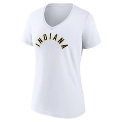 Indiana Pacers Women's Wordmark V-Neck T-Shirt - White on sale