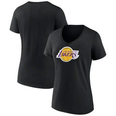 Los Angeles Lakers Women's Logo V-Neck T-Shirt - Black discount