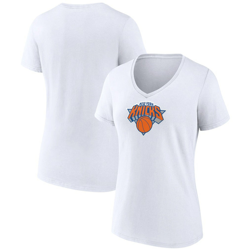New York Knicks Women's Logo V-Neck T-Shirt - White on sale
