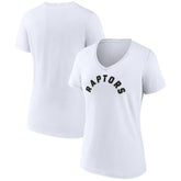 Toronto Raptors Women's Wordmark V-Neck T-Shirt - White shop