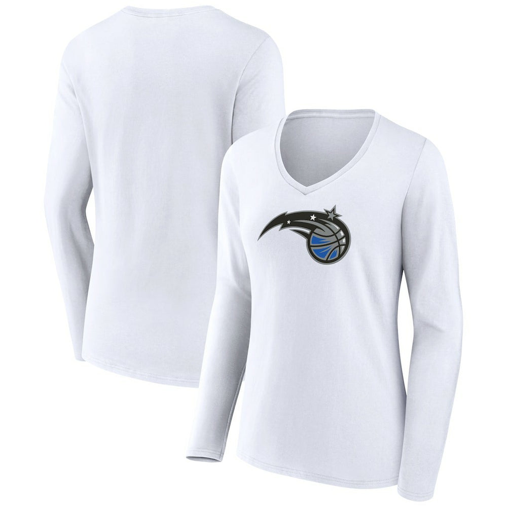 Orlando Magic Women's Logo Long Sleeve V-Neck T-Shirt - White discount