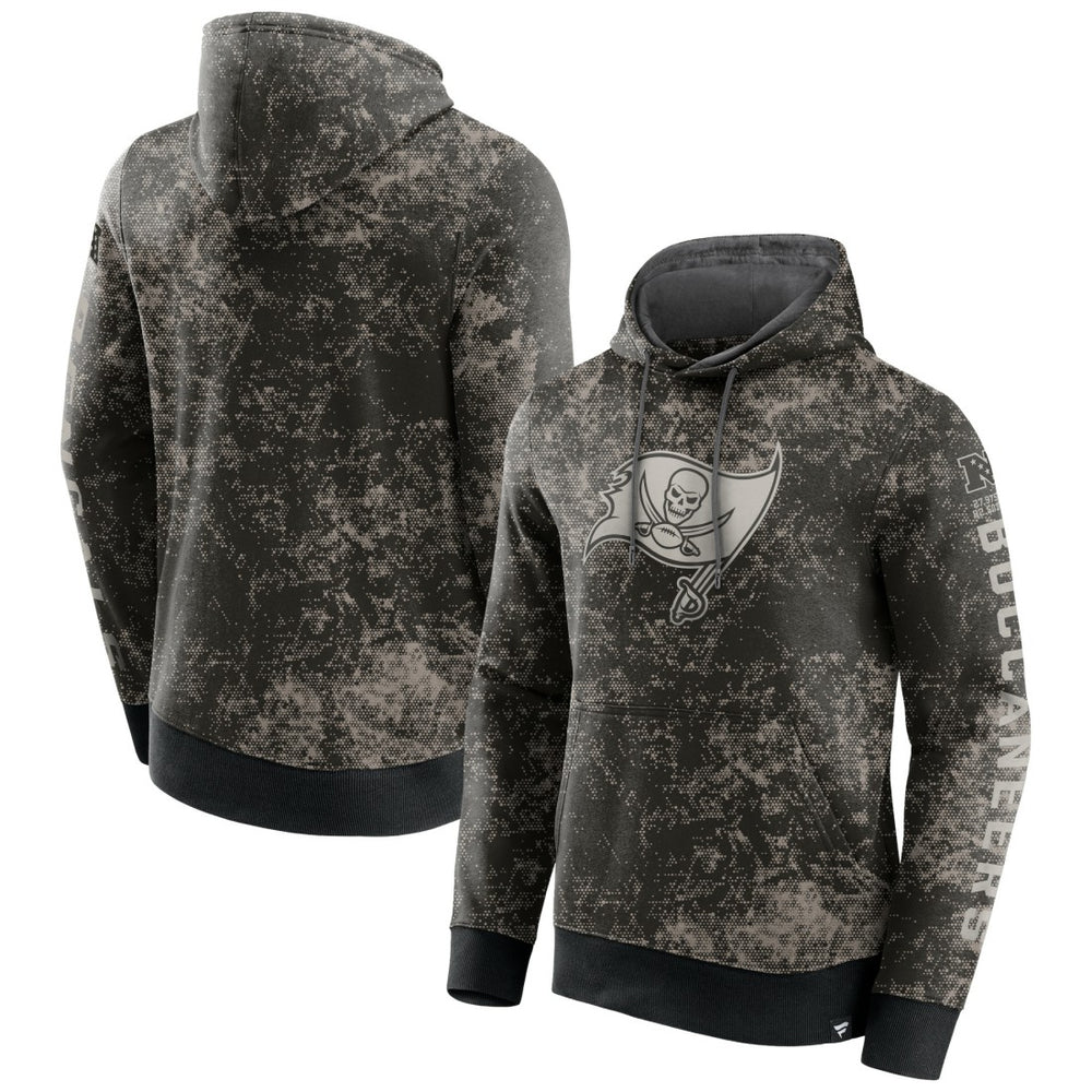 Tampa Bay Buccaneers Blackout Tonal Pullover Hoodie - Black/Gray discount