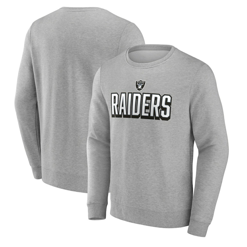 Las Vegas Raiders Bold Move Pullover Sweatshirt - Heather Gray outlet
