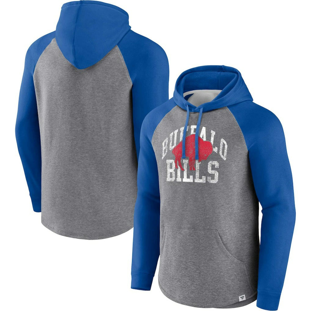 Buffalo Bills Favorite Arch Raglan Pullover Hoodie - Heather Gray outlet