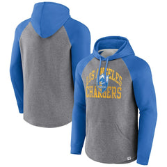 Los Angeles Chargers Favorite Arch Raglan Pullover Hoodie - Heather Gray cheap
