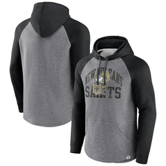 New Orleans Saints Favorite Arch Raglan Pullover Hoodie - Heather Gray online
