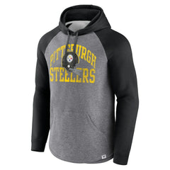 Pittsburgh Steelers Favorite Arch Raglan Pullover Hoodie - Heather Gray on sale